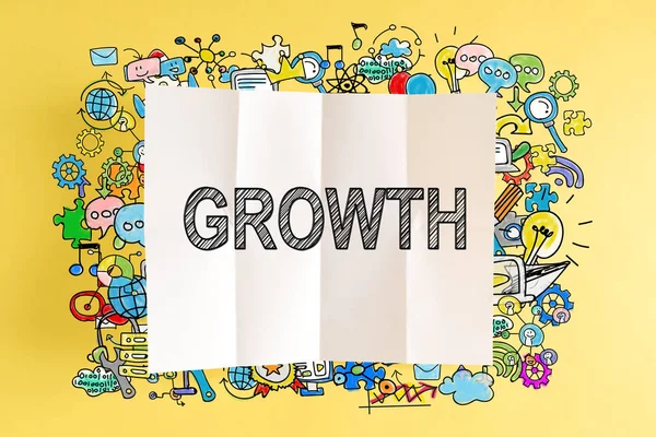 Texto de crescimento com ilustrações — Fotografia de Stock