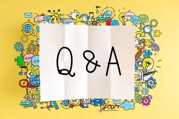 Q and A text with illustrations — Stock Photo, Image