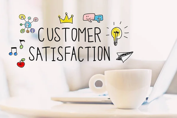 Concept de satisfaction client avec tasse de café — Photo