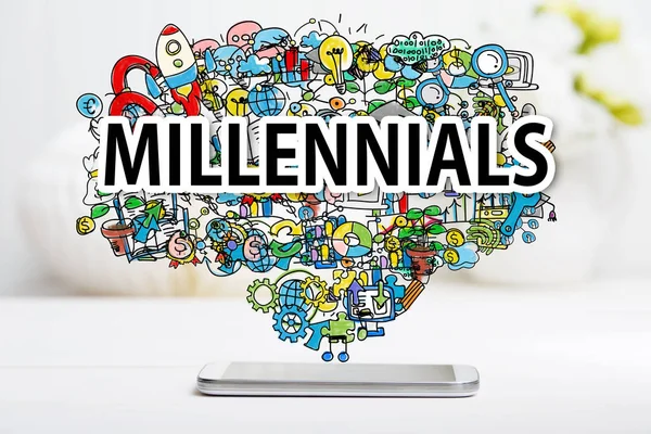 Concetto Millennials con smartphone — Foto Stock