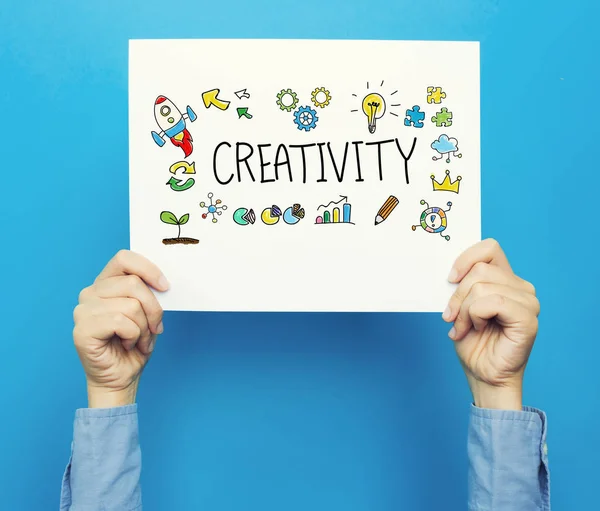 Testo della creatività su poster bianco — Foto Stock