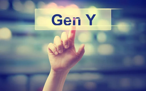 Concepto Gen Y con mano — Foto de Stock