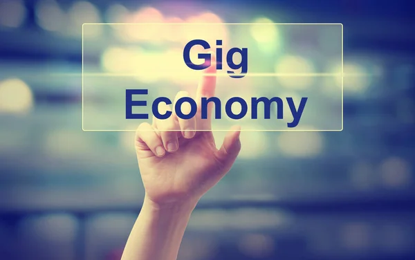 Gig economie concept met hand — Stockfoto