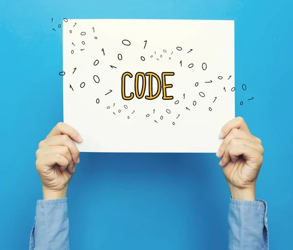 Code text on white poster — Stock Photo, Image