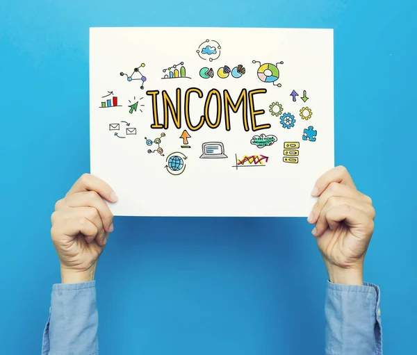 Einkommenstext auf weißem Plakat — Stockfoto