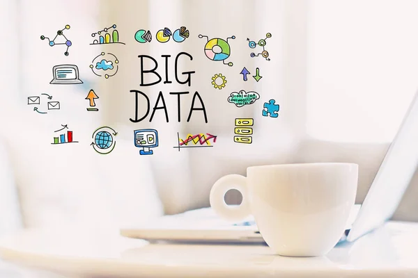 Big Data concept with cup of coffee — Stock Photo, Image