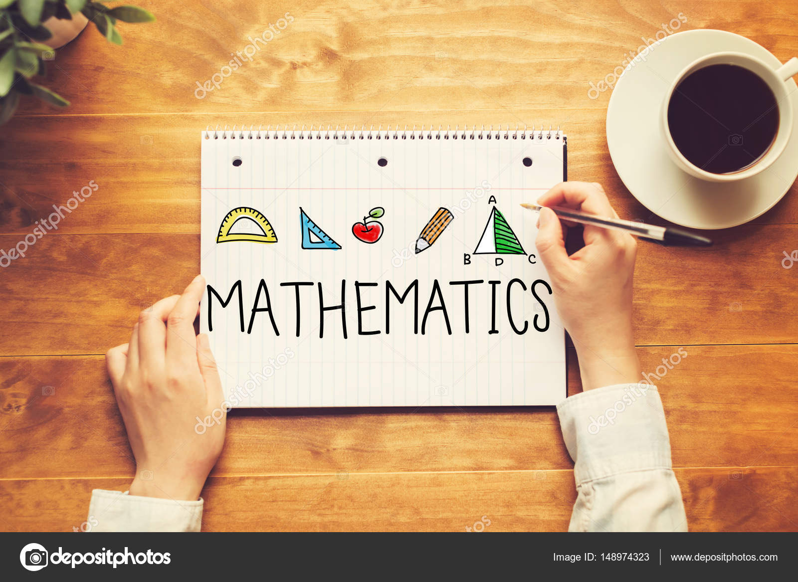Mathematics text with a person holding a pen — Stock Photo © Melpomene ...