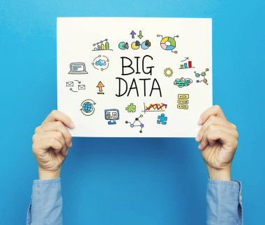 Büyük veri metin beyaz poster 