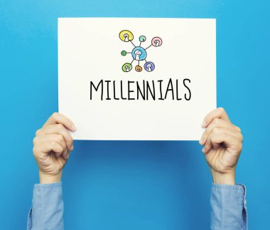 Millennials metin beyaz poster