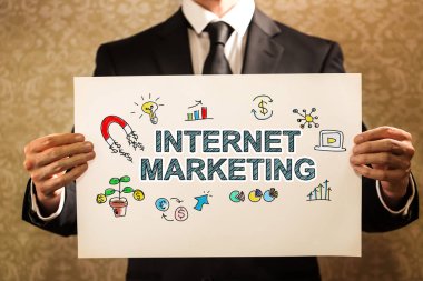 Internet pazarlama iş adamı metinle