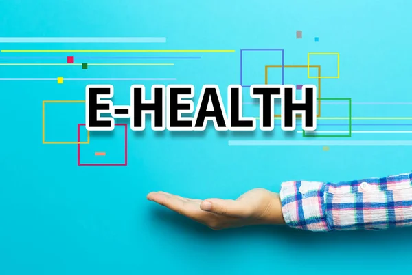 E-hälsa koncept med hand — Stockfoto