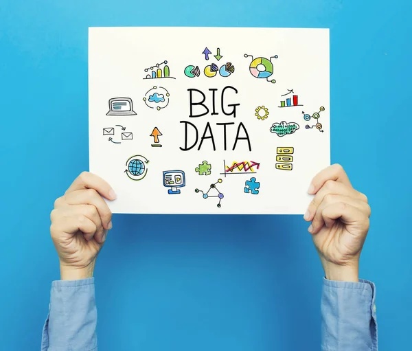 Big Data text na bílý plakát — Stock fotografie