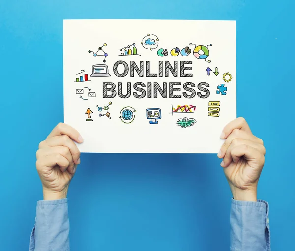 Online Business text på en vit affisch — Stockfoto