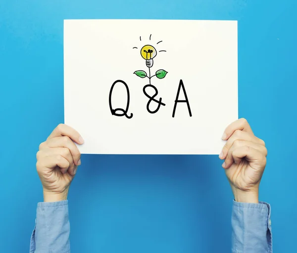 Q and A text on a white poster — Stock Photo, Image