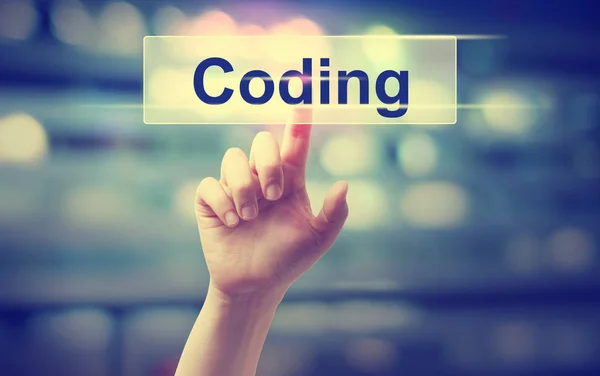 Conceito de codificação com mão — Fotografia de Stock