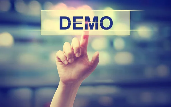 Demo concept met hand — Stockfoto