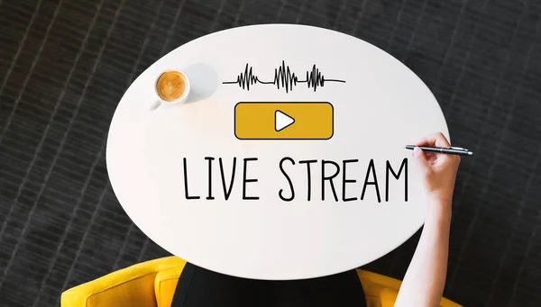 Live Stream text on a white table — Stock Photo, Image