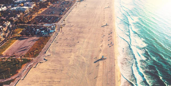 Santa Monica beach from above — Stock Photo, Image