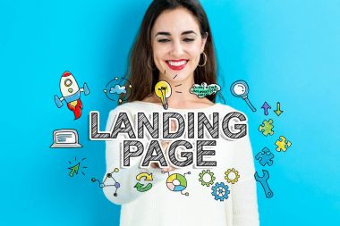 Landing Page text with young woman