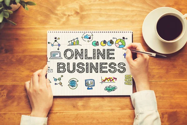 Online Business text — Stock Photo, Image