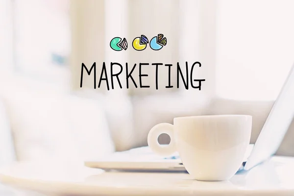 Concetto di marketing con una tazza — Foto Stock