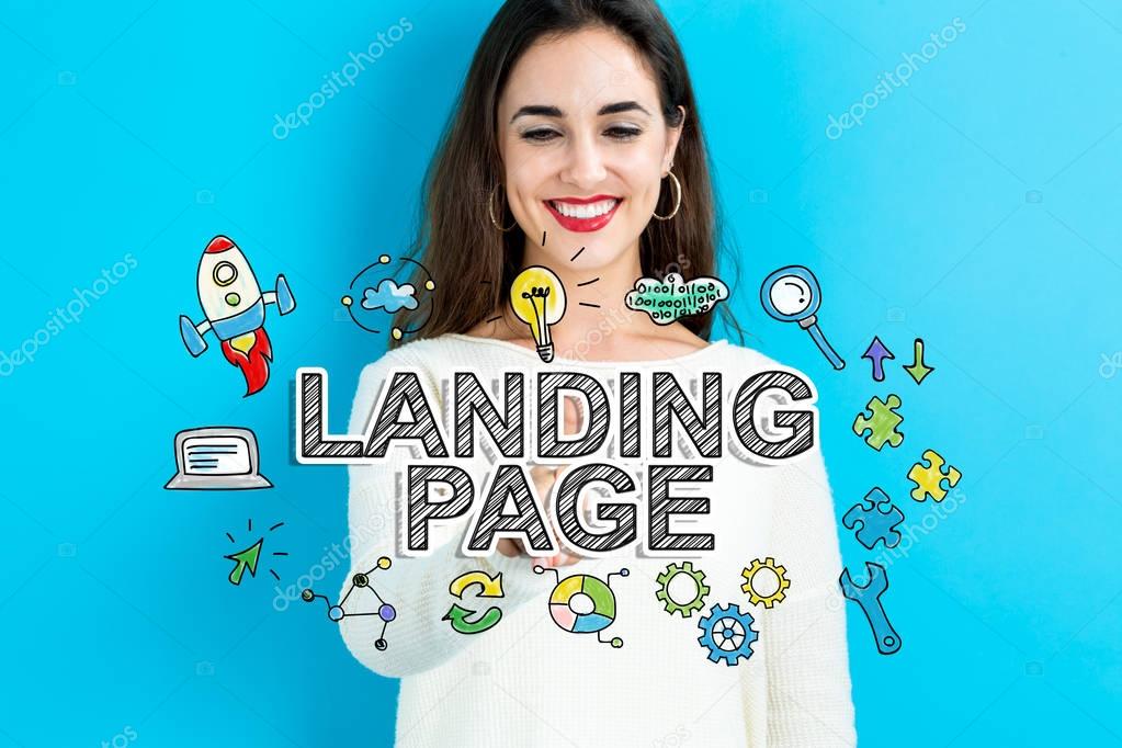 Landing Page text with young woman