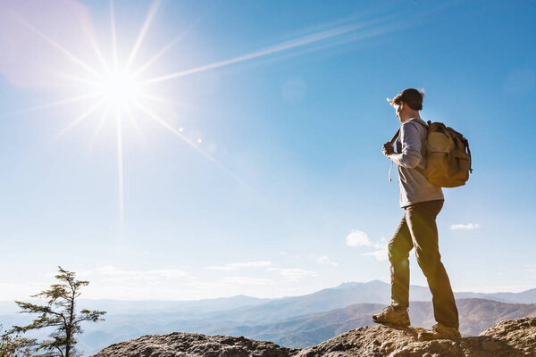 Man walking on the edge 