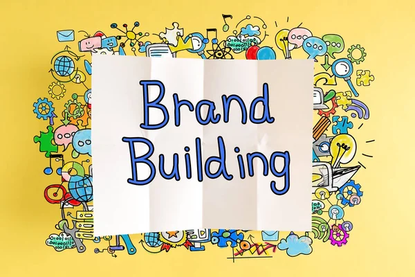 Brand Building text with colorful illustrations