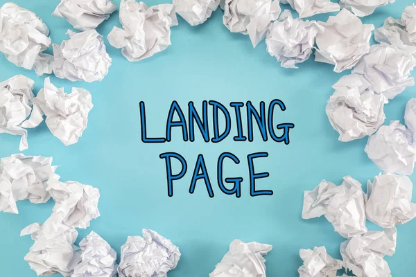 Landing Page text — Stock Photo, Image