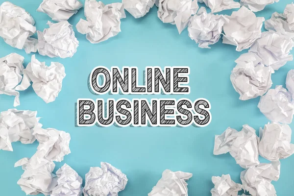 Online Business tekst w — Stockfoto