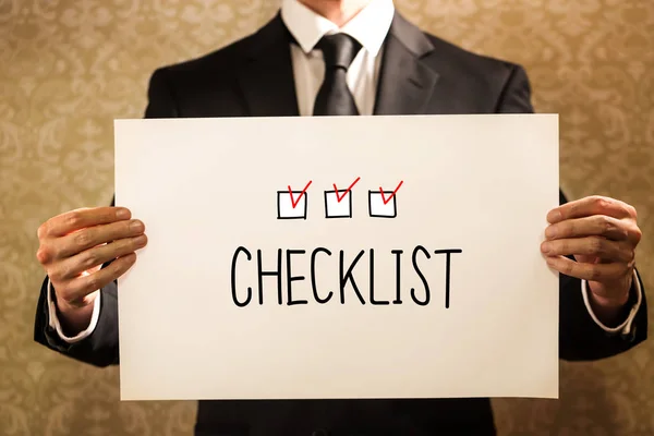 Checklist text with businessman — Stock Photo, Image