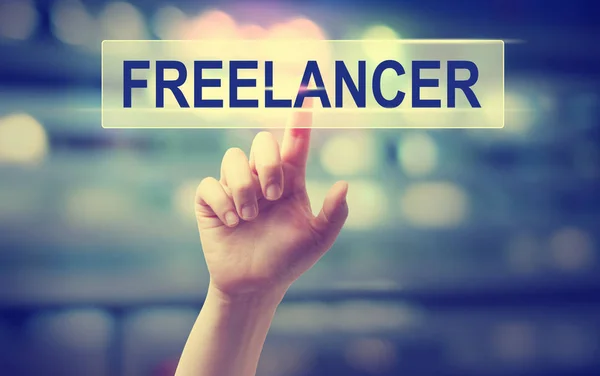 Concetto di freelance con mano — Foto Stock