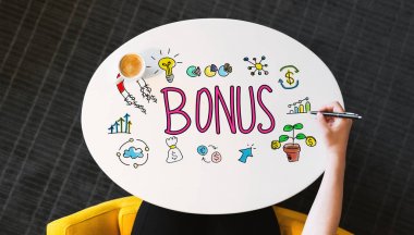 Bonus metin beyaz bir tablo