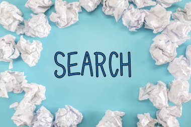 Buruşuk kağıt topları arama metni 