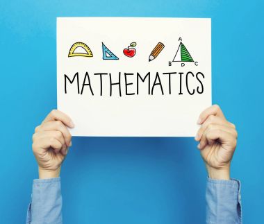 Matematik metni beyaz poster
