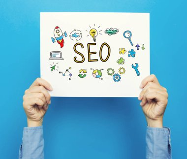 SEO metin beyaz poster