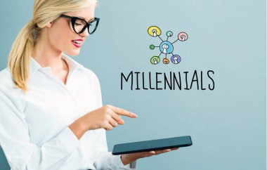 İş kadını ile Millennials metin