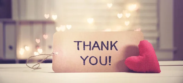 Thank You message with a red heart — Stock Photo, Image
