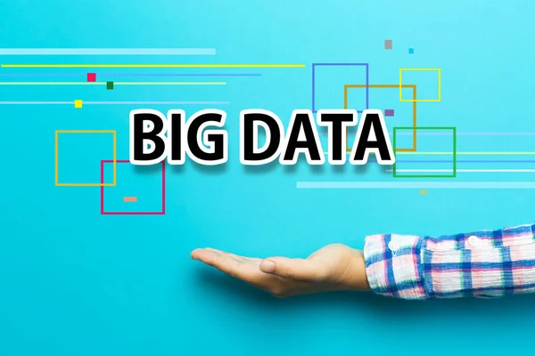 Big Data koncept s rukou — Stock fotografie