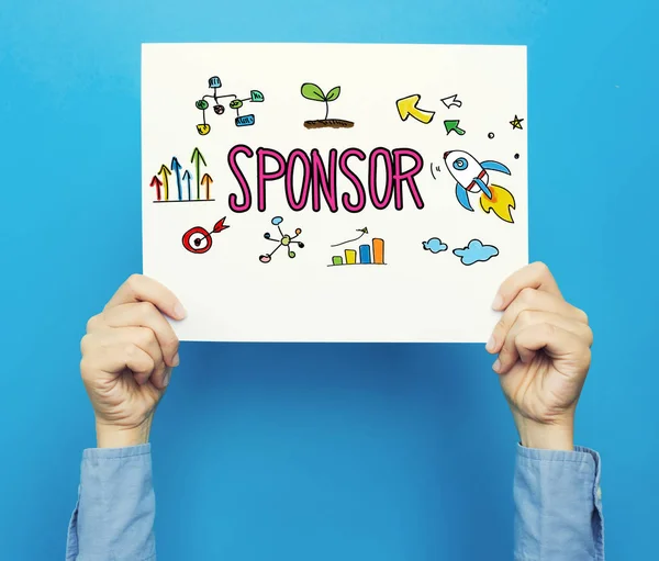 Sponsor text on a white poster — Stock Photo, Image