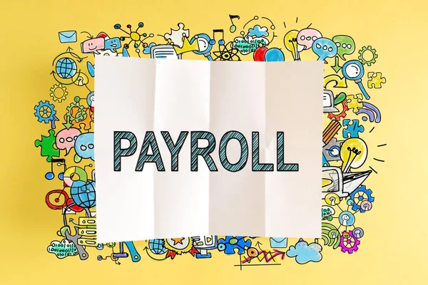 Payroll tekst met kleurrijke illustraties — Stockfoto