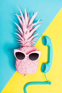 Güneş gözlüğü ile boyalı ananas