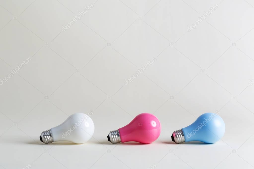 Three Colored lightbulbs 