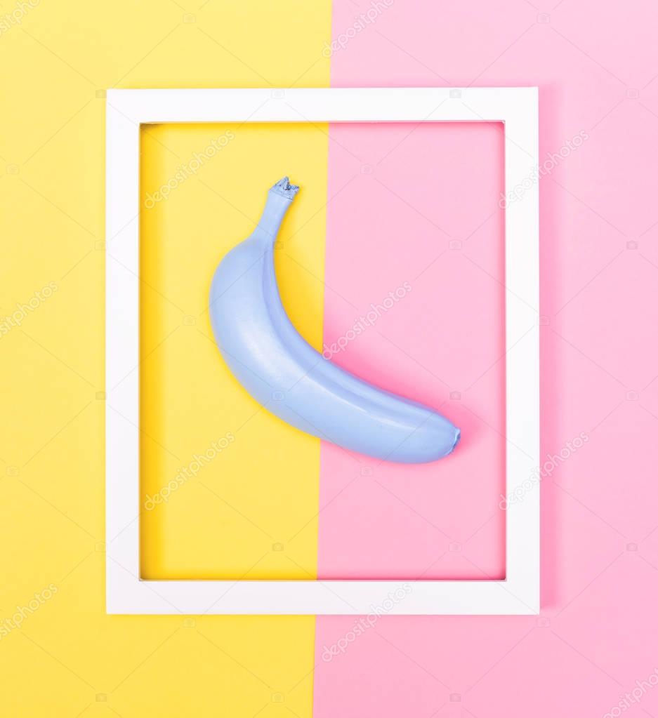 Blue painted banana