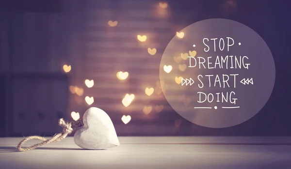 Stop Dreaming Start doen bericht — Stockfoto