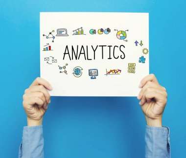 Analytics metin beyaz poster 