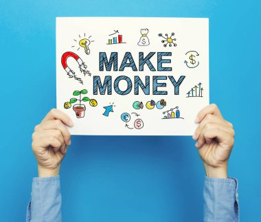 Para metin üzerine beyaz bir poster yapmak