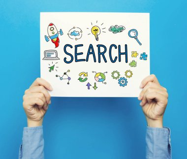 Arama metni beyaz poster