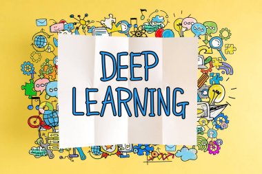 Metin renkli resimler öğrenme derin