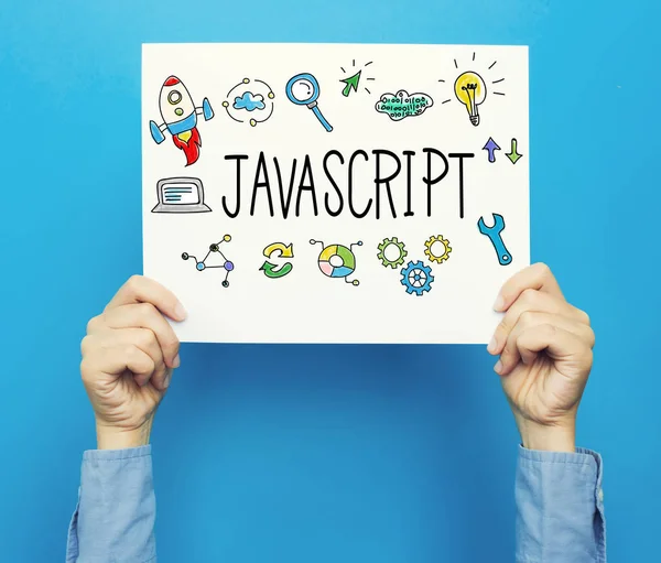 Javascript-Text auf einem weißen Poster — Stockfoto